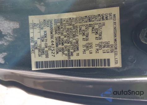 2006 Nissan Frontier Se from USA, damaged, VIN 1N6AD06W36C447527